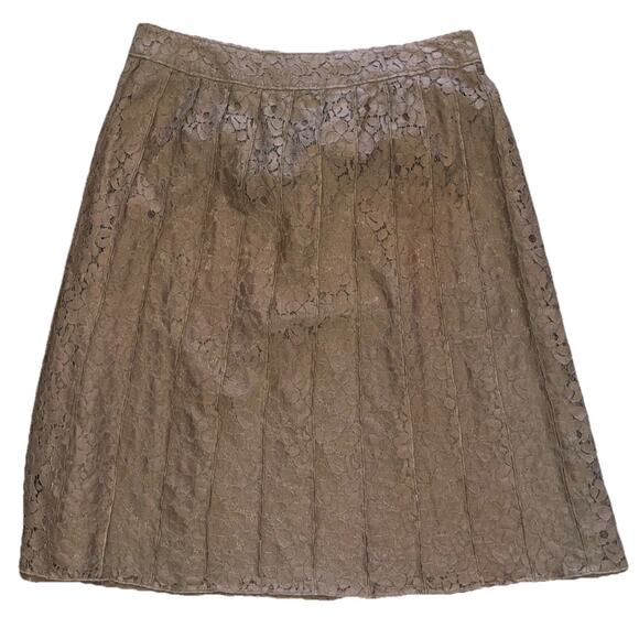 Vintage Brown Lace Lined A-line Skirt Felicia & Company Women’s Size 10 - Picture 1 of 7